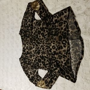 Signature Studio Animal Print Top Shirt Size Large Mob Wife